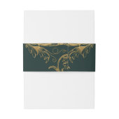 ヴィンテージエメラルドグリーン金ゴールドフローラダマスウェディング 招待状ベリーバンド (裏面例)