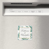 ヴィンテージエメラルドグリーン金ゴールドボタニカル保存日 マグネット (インサイチュ (食洗機))