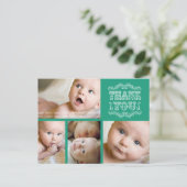 ヴィンテージエメラルドフォトベビーありがとうポストカード ポストカード (スタンド正面)
