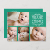 ヴィンテージエメラルドフォトベビーありがとうポストカード ポストカード (正面/裏面)