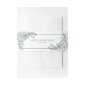 ヴィンテージエメラルドフローララインア結婚ート 招待状ベリーバンド (正面例)