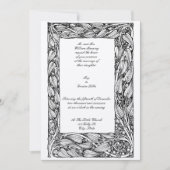 ヴィンテージエラビクトリアンーアールヌーボーフローラ枠 招待状 (正面)