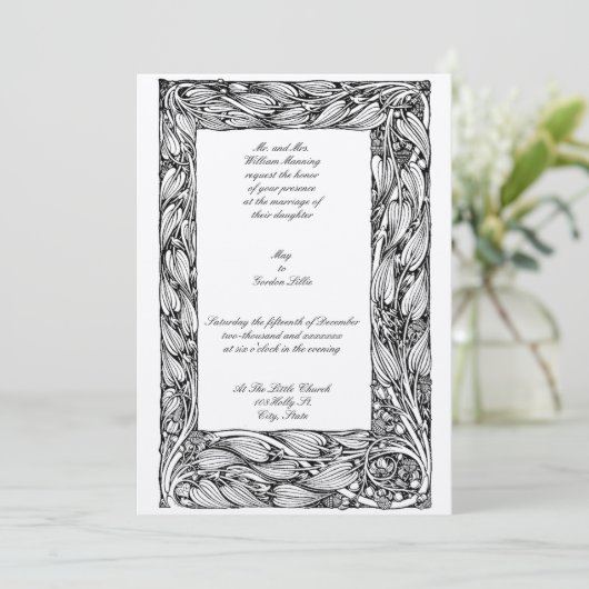 ヴィンテージエラビクトリアンーアールヌーボーフローラ枠 招待状 (スタンド正面)