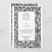 ヴィンテージエラビクトリアンーアールヌーボーフローラ枠 招待状 (正面/裏面)