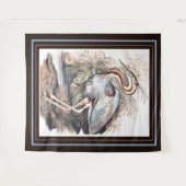 ヴィンテージエリザベスグウィリアムパープルヘロン タペストリー (正面(横))