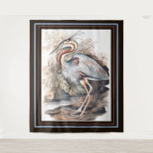 ヴィンテージエリザベスグウィリアムパープルヘロン タペストリー (正面)