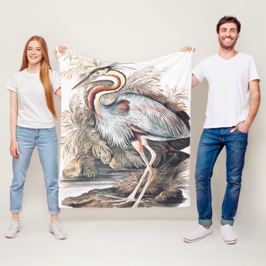 ヴィンテージエリザベスグウィリアムパープルヘロン フリースブランケット (インサイチュ)