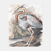 ヴィンテージエリザベスグウィリアムパープルヘロン フリースブランケット (正面)