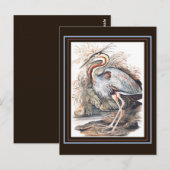 ヴィンテージエリザベスグウィリアムパープルヘロン ポストカード (正面/裏面)