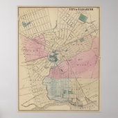 ヴィンテージエリザベス・ニュージャージーの地図(1872年) ポスター (正面)