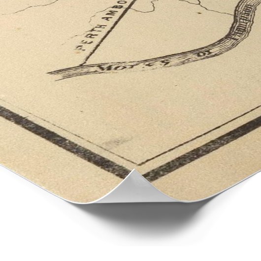 ヴィンテージエリザベス・ニュージャージーの地図(1872年) ポスター (角)