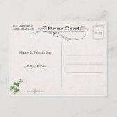 ヴィンテージエリンゴーブラグ、金ゴールドアイリッシュハープ&シャムロック シーズンポストカード (裏面)