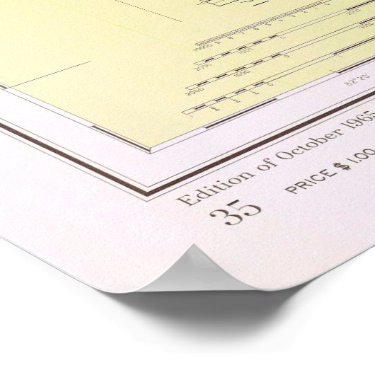 ヴィンテージエリーコーストの地図(1965) ポスター (角)