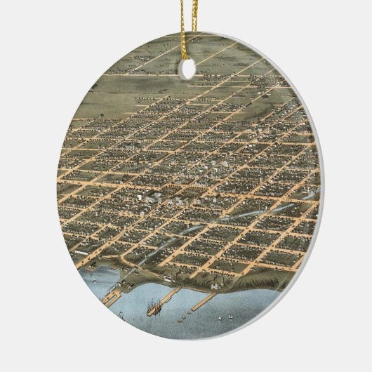 ヴィンテージエリー・ペンシルバニアの写真地図(1870) セラミックオーナメント (左)