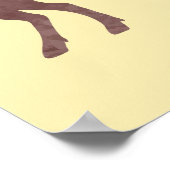 ヴィンテージエルクシルエット,水色パターン ポスター (角)