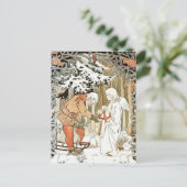 ヴィンテージエルサベスコウクリスマスエンジェルウィンターシーン ポストカード (スタンド正面)