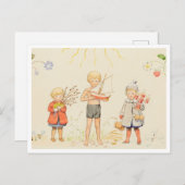 ヴィンテージエルサベスコウシーズンズアンドチルドレン葉書 ポストカード (正面/裏面)