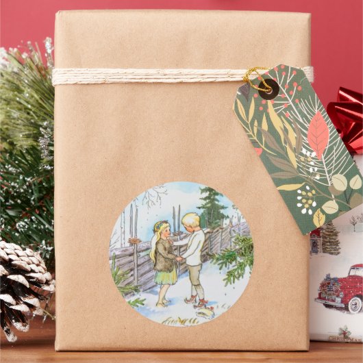 ヴィンテージエルサベスコウスノーチルドレン ラウンドシール (クリスマス)