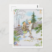 ヴィンテージエルサベスコウ雪の子供はがき ポストカード (正面/裏面)