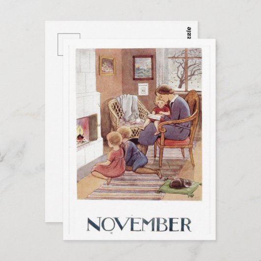 ヴィンテージエルサベスコウ11月はがき ポストカード (正面/裏面)