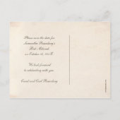 ヴィンテージエルサレムバルミツワー日付をピンクに保つ 案内ポストカード (裏面)