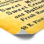 ヴィンテージエルジンデイリーフレッシュバタープリント ポスター (角)