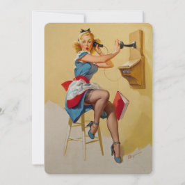 ヴィンテージエルブグレン電話ピンアップガールレトロ 招待状