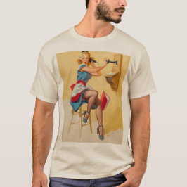 ヴィンテージエルブグレン電話ピンアップガールレトロ Tシャツ