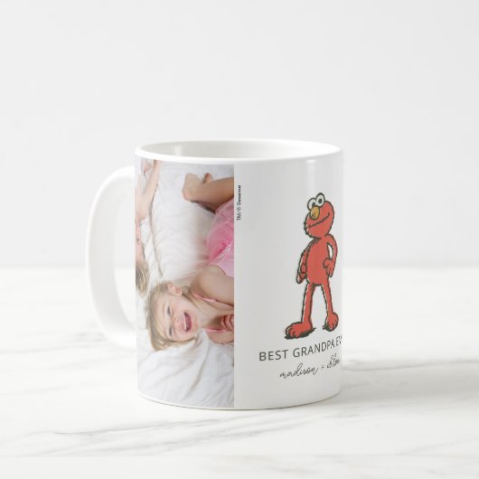 ヴィンテージエルモ |お最高のじいちゃん – 写真 コーヒーマグカップ (正面左)