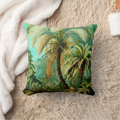ヴィンテージエルンストヘッケルボタニカルパーム クッション (ブランケット)