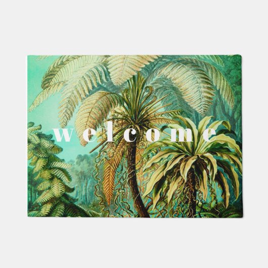 ヴィンテージエルンストヘッケルボタニカルパーム ドアマット (正面)