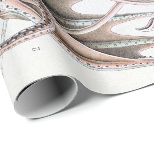 ヴィンテージエルンスト・ヘイケルのイカとタコのポスター ラッピングペーパー (ロールコーナー)