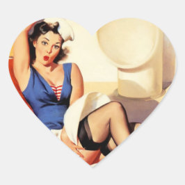 ヴィンテージエルヴグレンクルーズ船レトロピンアップガール ハートシール