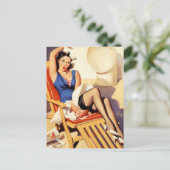 ヴィンテージエルヴグレンクルーズ船レトロピンアップガール ポストカード (スタンド正面)