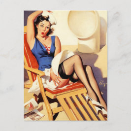 ヴィンテージエルヴグレンクルーズ船レトロピンアップガール ポストカード
