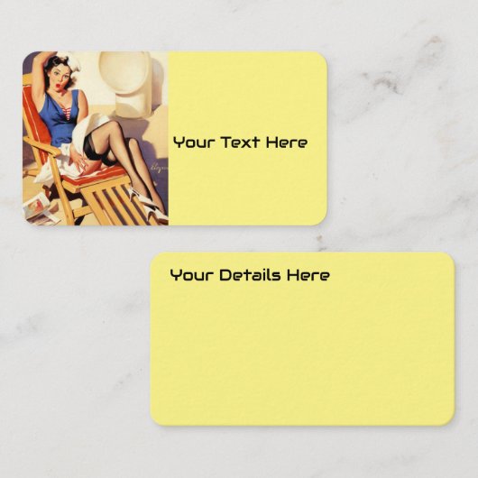 ヴィンテージエルヴグレンクルーズ船レトロピンアップガール 名刺 (正面/裏面)