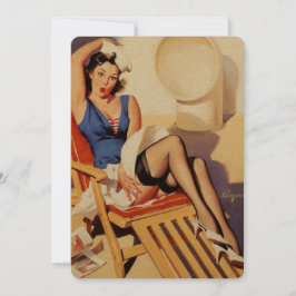 ヴィンテージエルヴグレンクルーズ船レトロピンアップガール 招待状