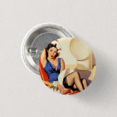 ヴィンテージエルヴグレンクルーズ船レトロピンアップガール 缶バッジ (正面&裏面)