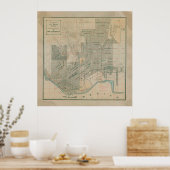 ヴィンテージエル・パソTXの地図(1914) ポスター (キッチン)