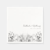 ヴィンテージエレガパーソナライズされたントウェディングナプキンス スタンダードカクテルナプキン (正面)