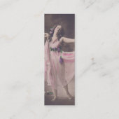 ヴィンテージエレガンスのピンクのフローラドレスブックマーク スキニー名刺 (裏面)