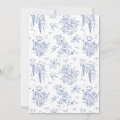 ヴィンテージエレガンスほこりっぽい青い花結婚枠 招待状 (裏面)