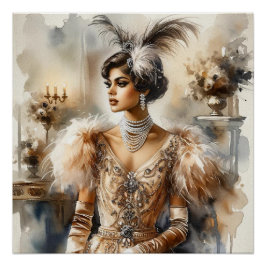 ヴィンテージエレガンスアールヌーボー ポスター