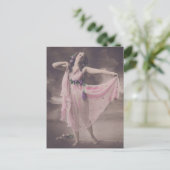 ヴィンテージエレガンスインピンクフローラドレス ポストカード (スタンド正面)