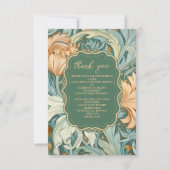 ヴィンテージエレガンスウィリアムモリスフローラブライダル サンキューカード (正面)