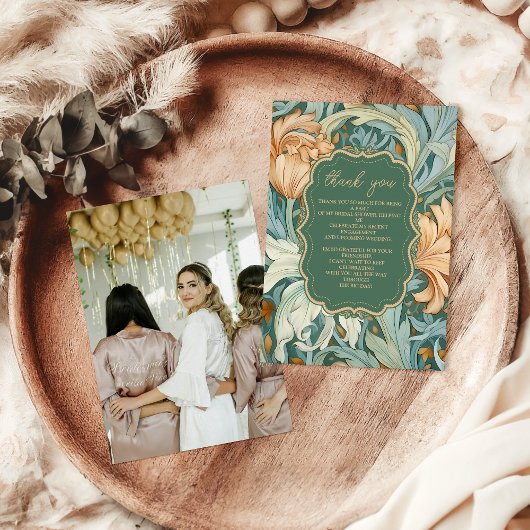 ヴィンテージエレガンスウィリアムモリスフローラブライダル サンキューカード