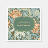 ヴィンテージエレガンスウィリアムモリスフローラブライダル スタンダードカクテルナプキン (正面)