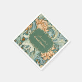 ヴィンテージエレガンスウィリアムモリスフローラブライダル スタンダードカクテルナプキン (角)