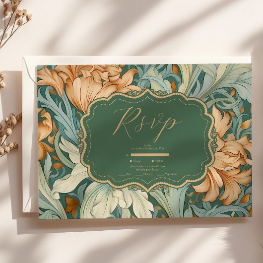 ヴィンテージエレガンスウィリアム結婚モリス 出欠カード