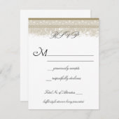 ヴィンテージエレガンスウェディングRSVPカード 出欠カード (正面/裏面)